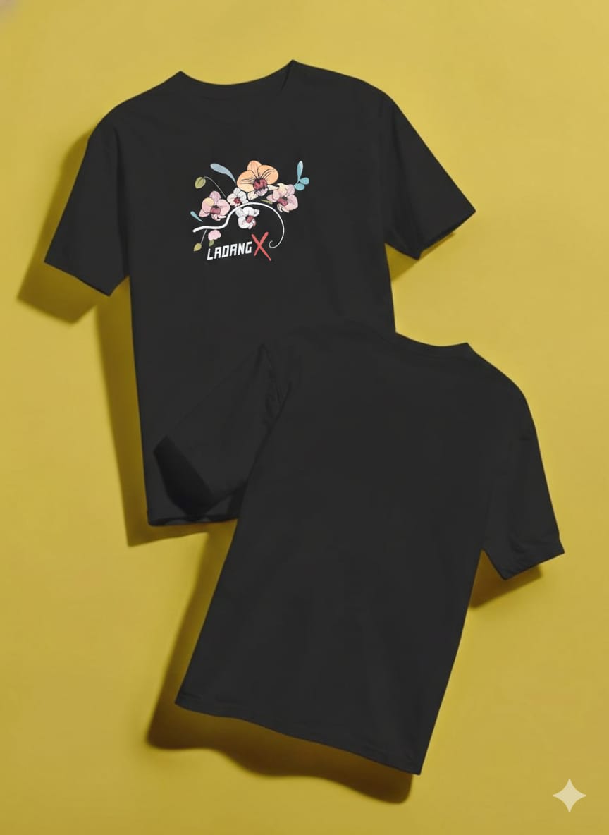 ADULTS TEE - ORCHID LADANG X (BLACK)